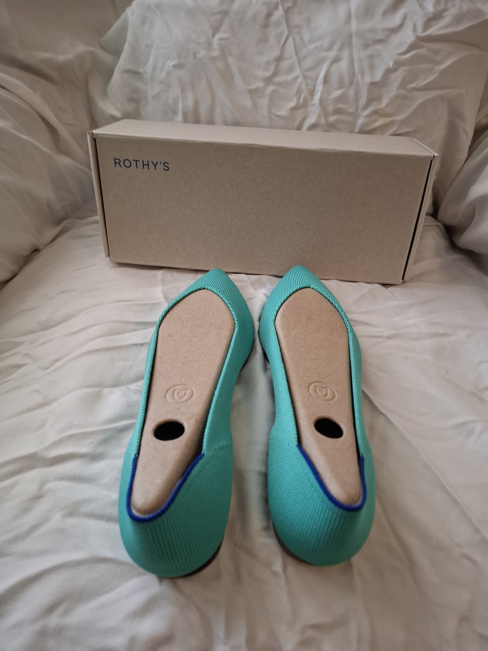 Rothy's Teal Pointed Knit Flat - Picture 4 of 5